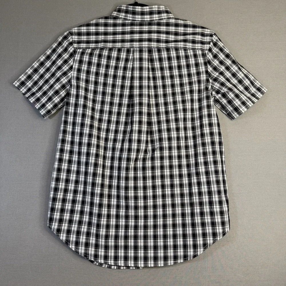 Ralph Lauren Boys M Woven Cotton Plaid Short Sleeve Button-Down Pockets